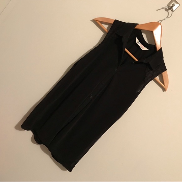 (SOLD) H & M Girls Black Sheer Button Down Top 8 - Picture 6 of 6